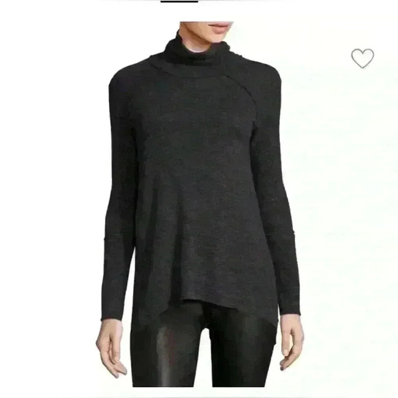 We The Free Sweaters - FP We the Free Gray Split Back Turtleneck Sweater Top Size Small